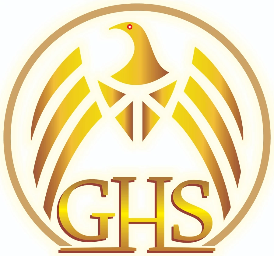 Golden Hawk Security logo: a golden hawk with outspread wings inside a circle above the letters GHS